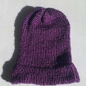 Handmade in Crochet hat winter purple sequin.